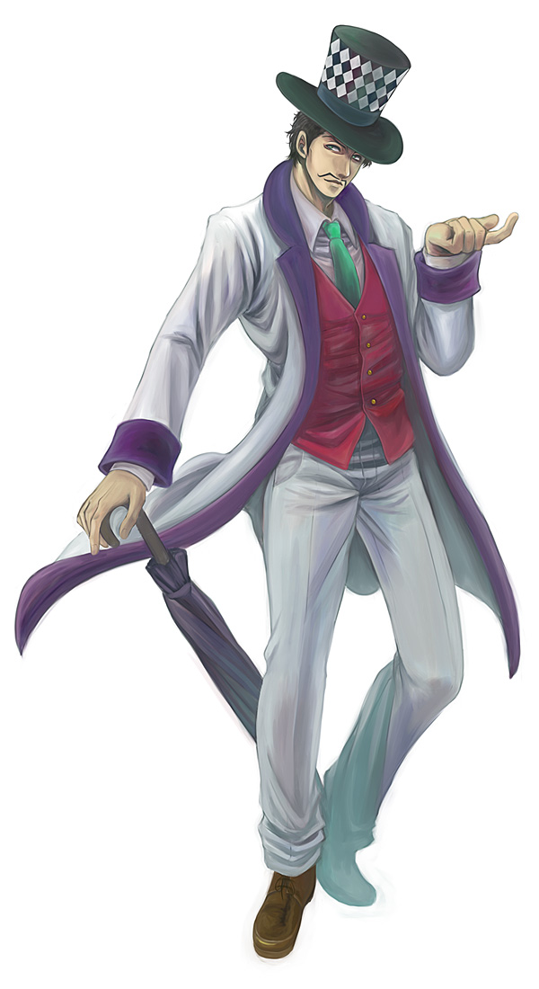 1boy, bad_id, bad_pixiv_id, black_hair, blue_eyes, facial_hair, hat, jojo_no_kimyou_na_bouken