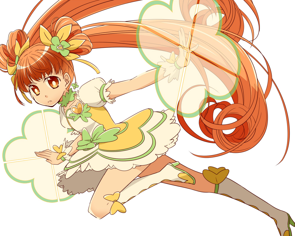 1girl, boots, bow, brooch, cure_rosetta, dokidoki!_precure, female_focus, heart