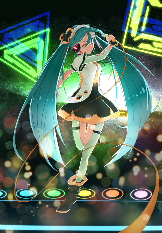 1girl, ;), absurdly_long_hair, anniversary, aqua_eyes, aqua_hair, artist_name, artist_request