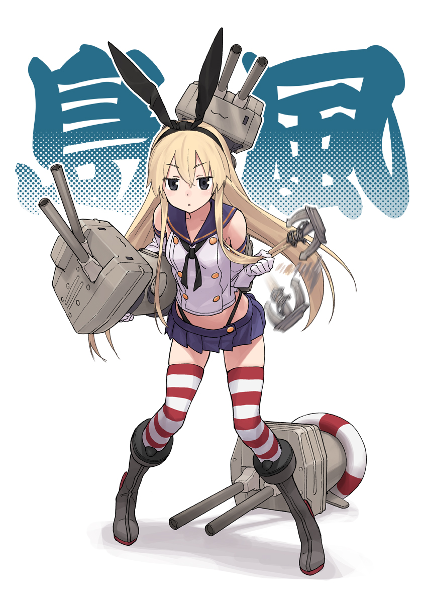 10s, 1girl, anchor, anchor_hair_ornament, black_eyes, black_panties, blonde_hair, blush