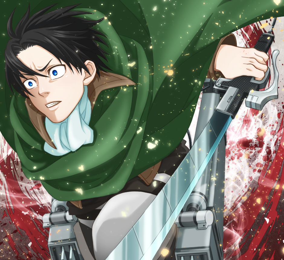 1boy, akatsubak1, ascot, bad_id, bad_pixiv_id, black_hair, blue_eyes, jacket