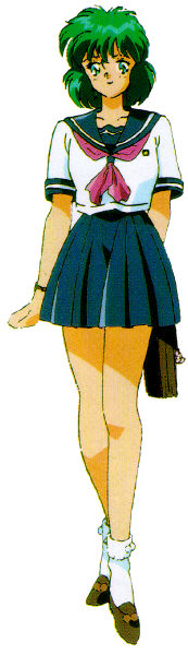 1990s_(style), green_hair, hirano_toshihiro, iczelion, iczer_(series), kai_nagisa, official_art, retro_artstyle