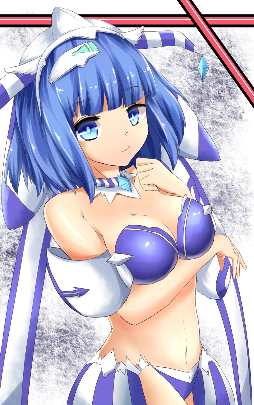 1girl, ao_no_rupika, bare_shoulders, beatmania_iidx, beatmania_iidx_20_tricoro, bemani, blue_eyes, blue_hair