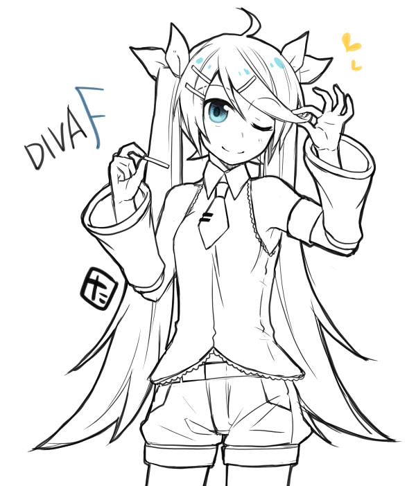 1girl, blue_eyes, blush, detached_sleeves, female_focus, hatsune_miku, hatsune_miku_(rin-chan_aishi-tai_1-gou), heart