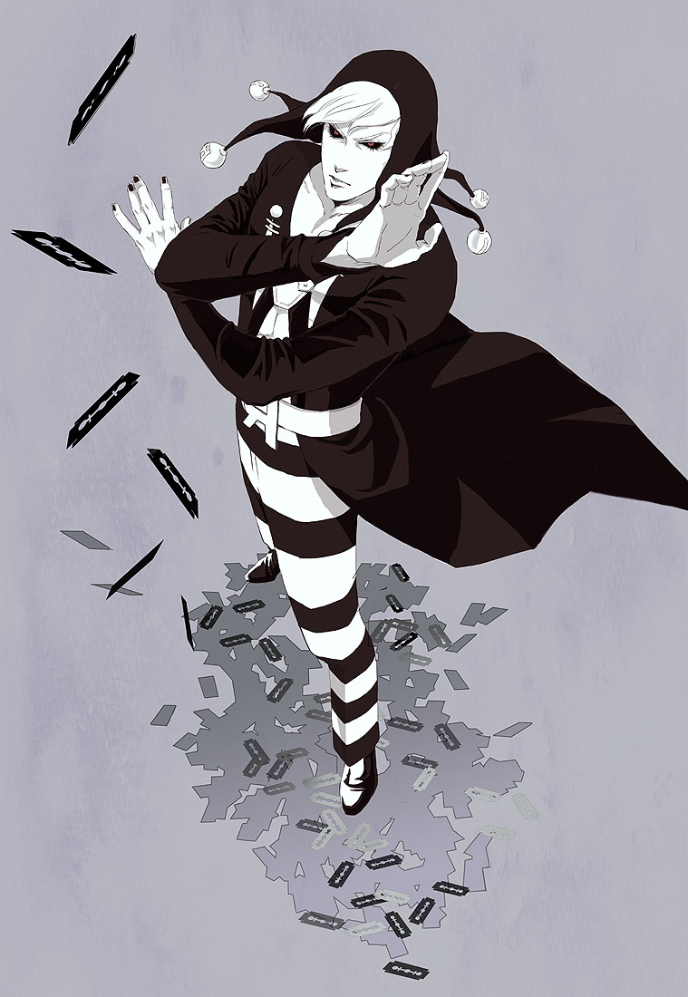 1boy, black_sclera, colored_sclera, hat, jojo_no_kimyou_na_bouken, male_focus, pants, pipikuro