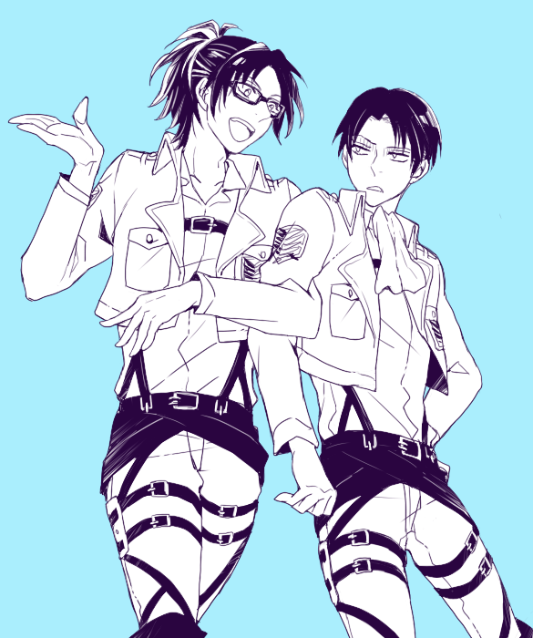 1boy, 1girl, ascot, askr_(mymy), bad_id, bad_pixiv_id, belt, glasses