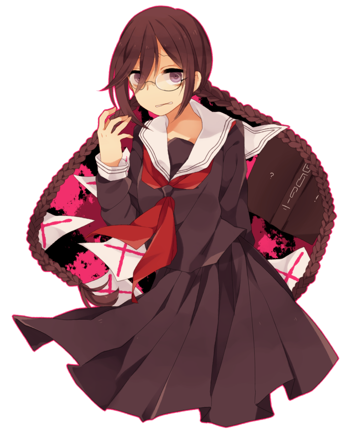 10s, 1girl, book, braid, brown_hair, danganronpa:_trigger_happy_havoc, danganronpa_(series), female_focus