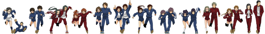 00s, 6+boys, 6+girls, absurdres, asahina_mikuru, asahina_mitsuru, asakura_ryo, asakura_ryoko, buruma, computer_club_president_(female)_(suzumiya_haruhi), computer_club_president_(suzumiya_haruhi), crossover, dual_persona, everyone, genderswap, genderswap_(ftm), genderswap_(mtf), gym_uniform, handheld_game_console, highres, kimidori_emiri, kimidori_emirio, kneehighs, koizumi_itsuki, koizumi_itsuki_(female), kunikida_(female)_(suzumiya_haruhi), kunikida_(suzumiya_haruhi), kyon, kyonko, lapis, long_hair, long_image, multiple_boys, multiple_girls, nagato_yuki, nagato_yuuki, nintendo_ds, nintendo_ds_lite, ponytail, racing, running, school_uniform, serafuku, socks, sos_brigade, student_council_president_(female)_(suzumiya_haruhi), student_council_president_(suzumiya_haruhi), suzumiya_haruhi, suzumiya_haruhi_no_yuuutsu, suzumiya_haruhiko, taniguchi_(female)_(suzumiya_haruhi), taniguchi_(suzumiya_haruhi), thighhighs, three-legged_race, track_suit, tsuruya, tsuruya-senpai, very_long_hair, wide_image