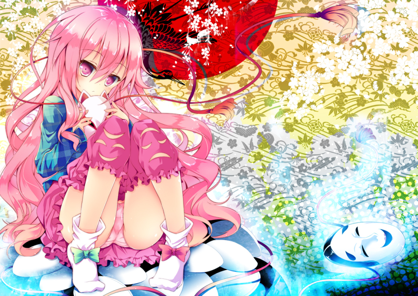 1girl, expressionless, female_focus, fox_mask, hata_no_kokoro, mask, natsuki_yuu_(amemizu), natsukiyuu