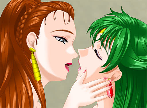 1990s_(style), 2girls, bishoujo_senshi_sailor_moon, braid, brown_hair, circlet, earrings, closed_eyes