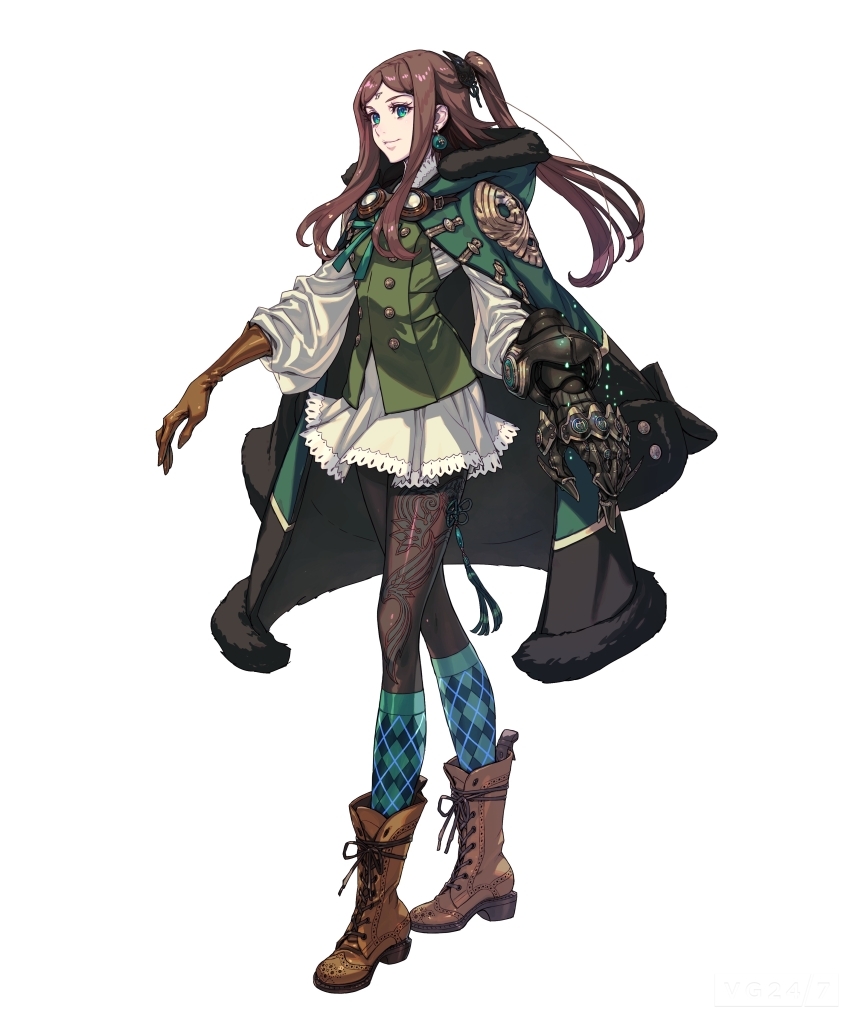 1girl, drag-on_dragoon, drag-on_dragoon_3, four_(drag-on_dragoon), fujisaka_kimihiko, markings, official_art, skirt, weapon