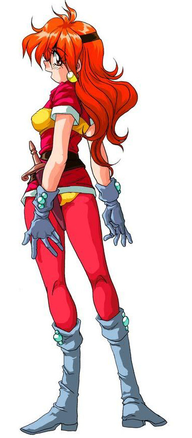 boots, eyeball_(artist), gloves, jewelry, knife, lina_inverse, slayers, solo