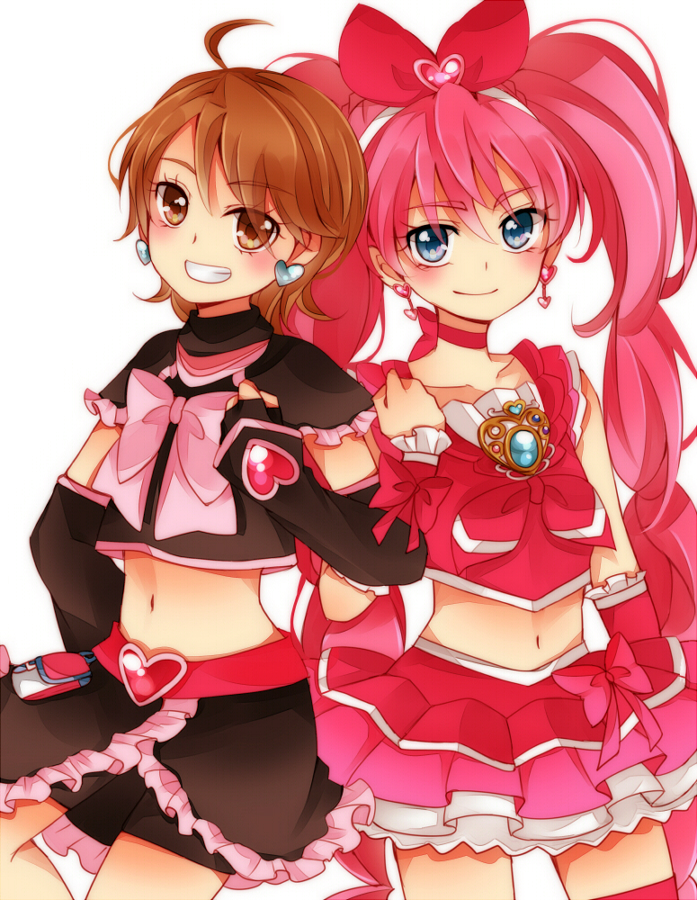 00s, 10s, 2girls, bad_id, bad_pixiv_id, bike_shorts, blue_eyes, bow