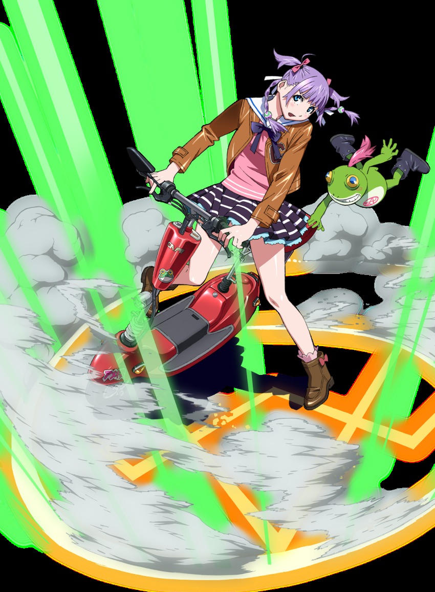 10s, 1girl, ankle_boots, aqua_eyes, boots, bow, bowtie, frog