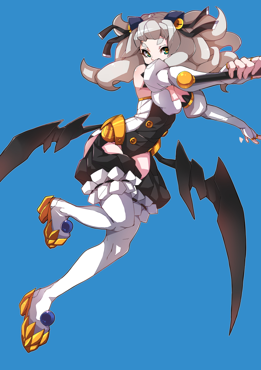 1girl, absurdres, arc_system_works, bare_shoulders, bell, chaos_code, cthylla_(chaos_code), detached_sleeves