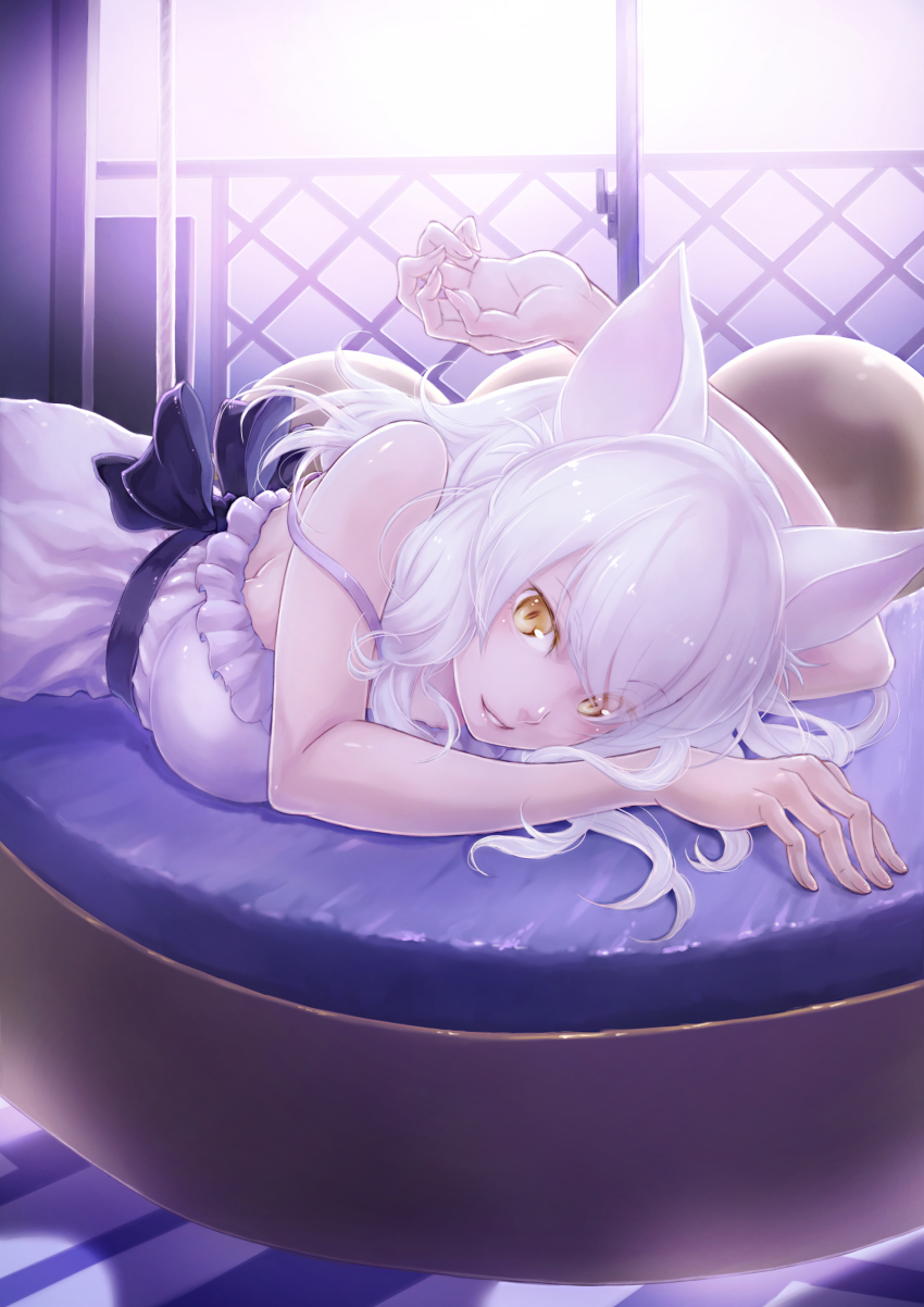 1girl, absurdres, animal_ears, black_hanekawa, cat_ears, female_focus, hanekawa_tsubasa, highres