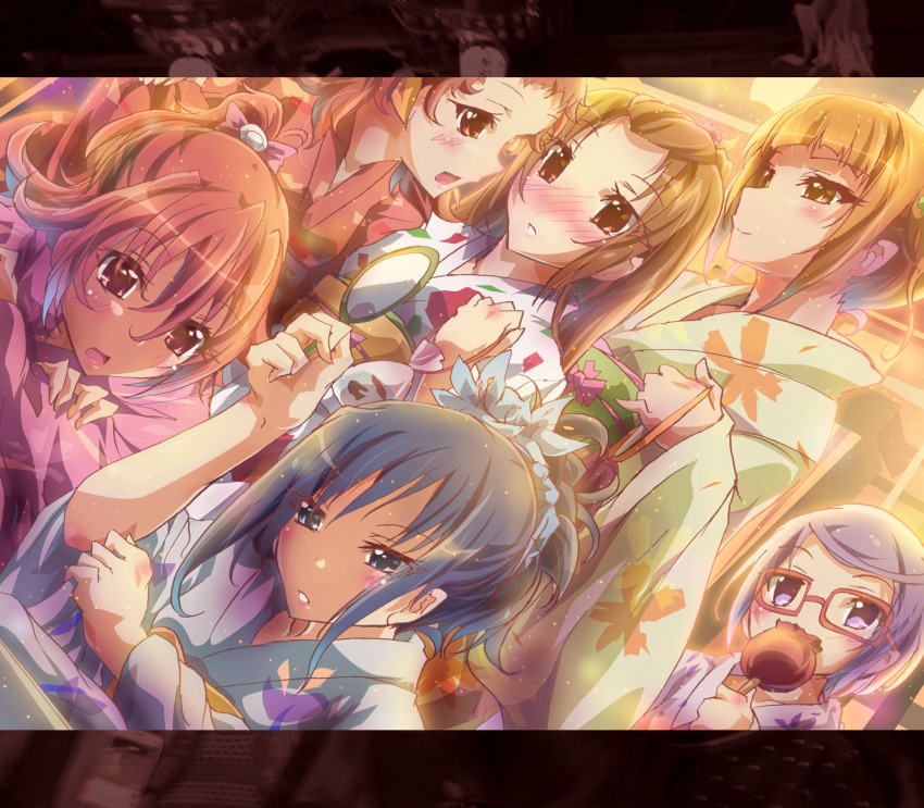 6+girls, aida_mana, blue_eyes, blue_hair, blush, brown_eyes, brown_hair, dokidoki!_precure