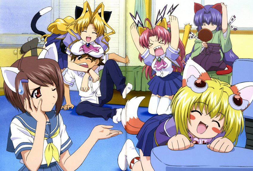 00s, absurdres, highres, kamishiro_rin, kazetsubaki_kuriko, kurioka_maiho, maburaho, miyama_yuuna