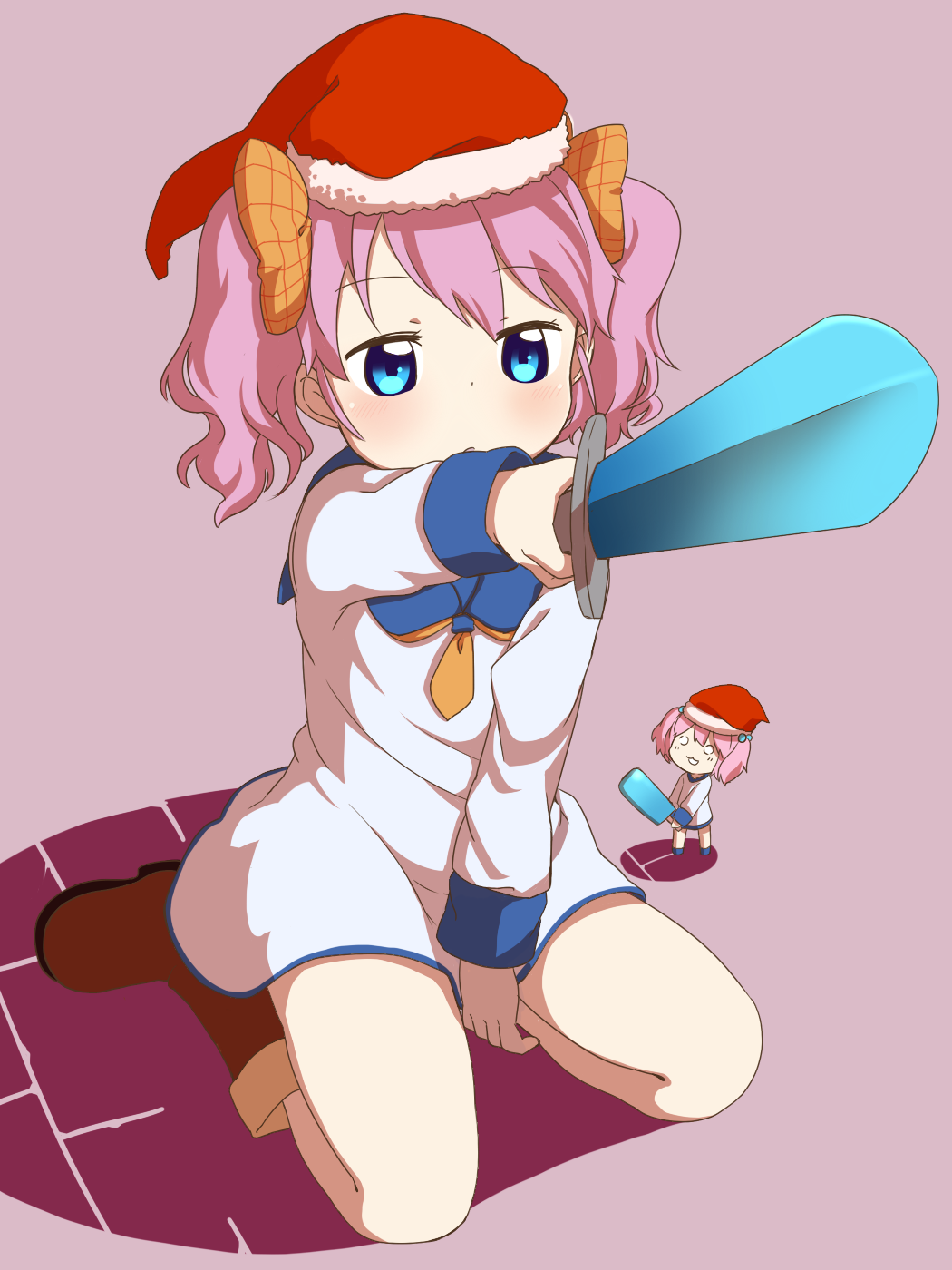 1girl, blue_eyes, blush, borrowed_character, hat, highres, manaita_petako, muku_(muku-coffee)