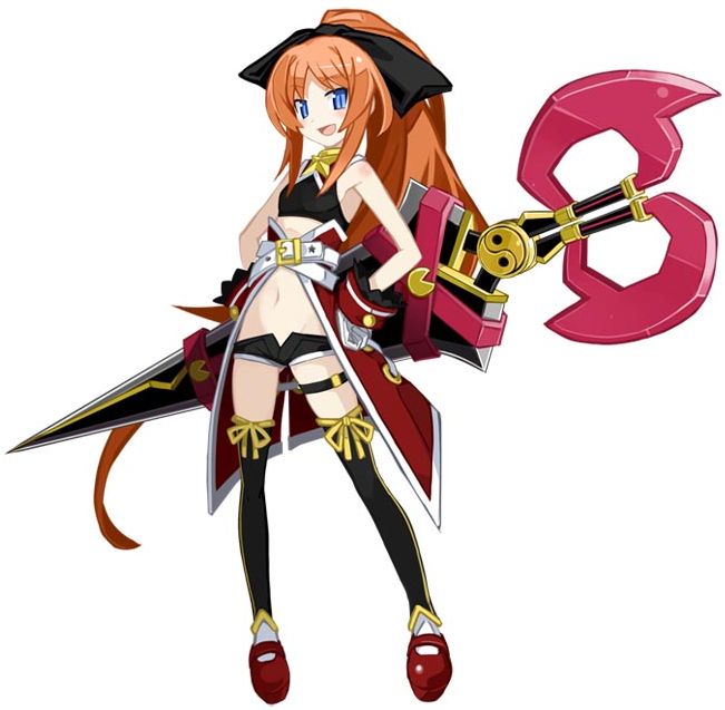 1girl, attouteki_yuugi_mugen_souls, attouteki_yuugi_mugen_souls_z, black_thighhighs, blue_eyes, brown_hair, female_focus, full_body