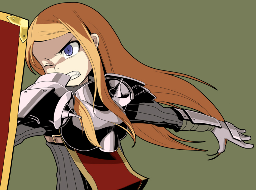 1girl, armor, atlus, bad_id, bad_pixiv_id, belt, blonde_hair, blue_eyes