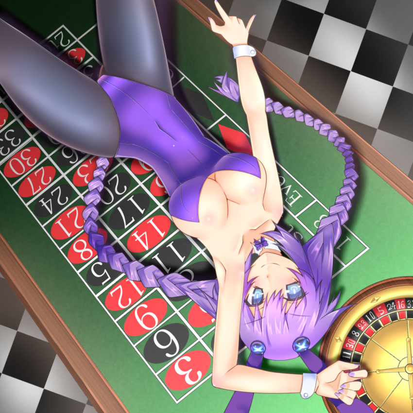 10s, 1girl, animal_ears, armpits, black_pantyhose, blue_eyes, blush, bow