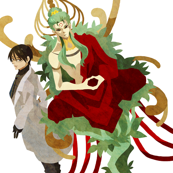 10s, 2boys, bad_id, bad_pixiv_id, black_hair, facial_mark, fate/extra, fate_(series)