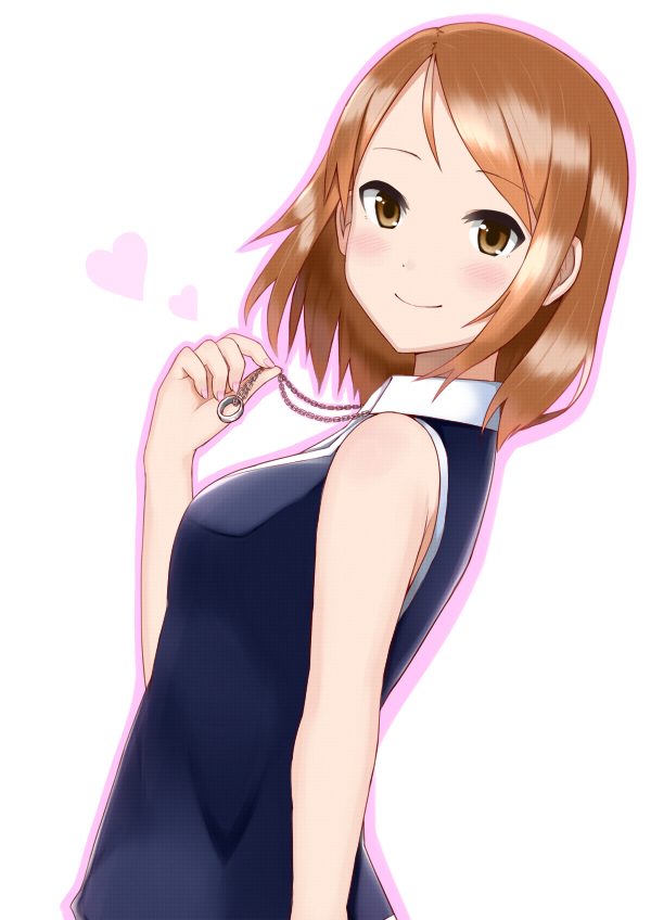 10s, 1girl, blush, brown_eyes, brown_hair, female_focus, heart, hibiki_(pixiv231666)