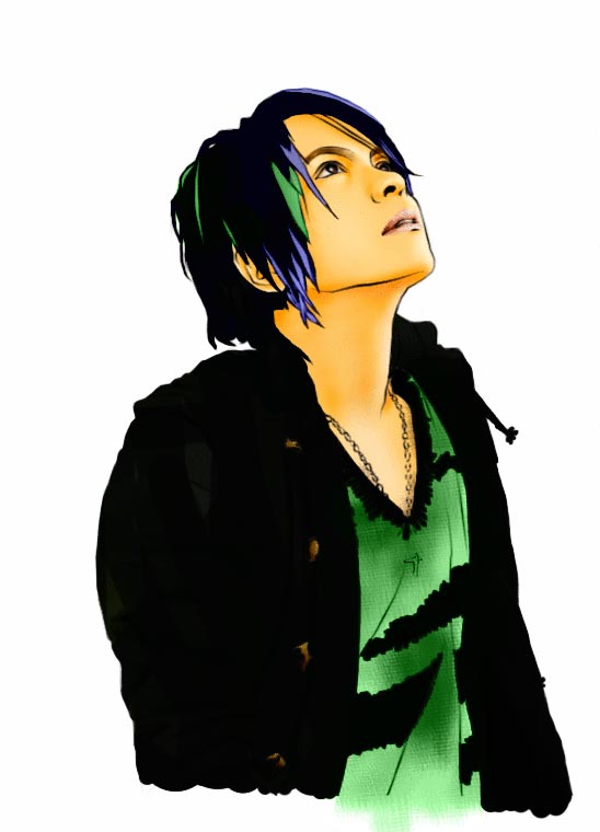 1boy, hyde, hyde_(l'arc~en~ciel), j-rock, l'arc~en~ciel, male_focus, multicolored_hair, musician