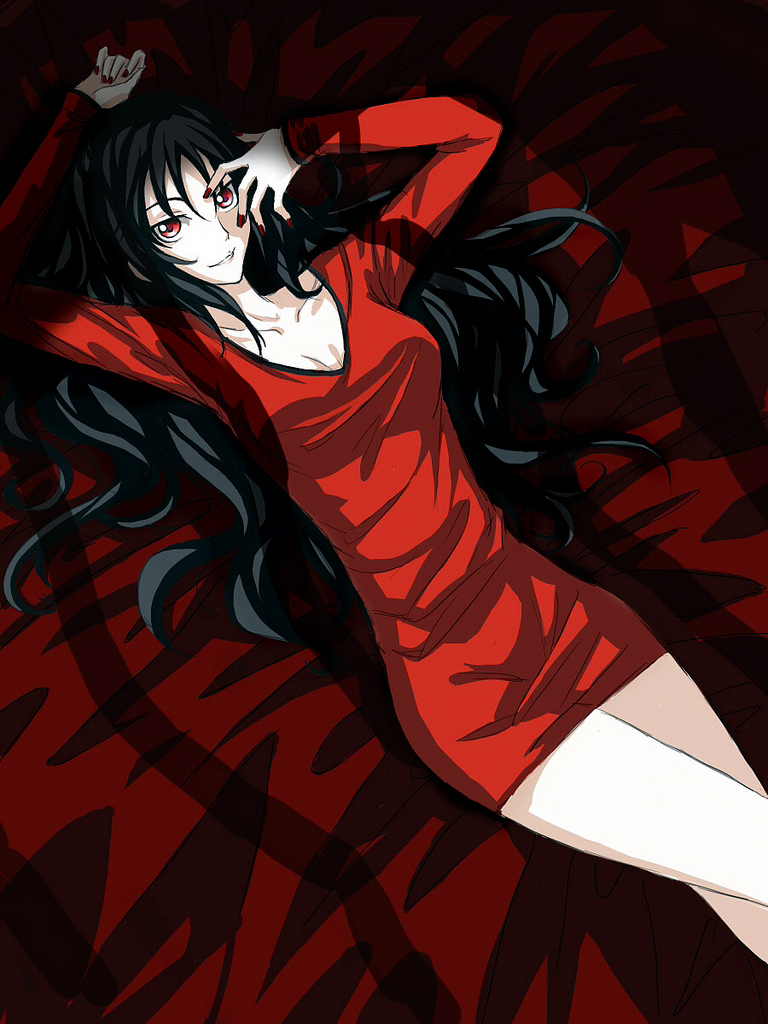 1girl, black_hair, bottomless, breasts, cleavage, fate/prototype, fate_(series), female_focus