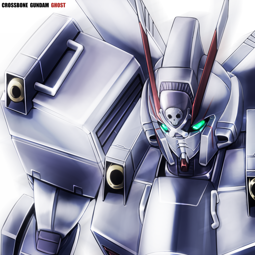 akatsuki_senbei, copyright_name, crossbone_gundam, crossbone_gundam_ghost, crossbone_gundam_x-0, glowing, glowing_eyes, gundam