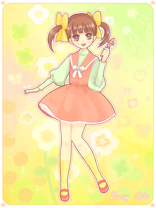 1girl, bad_id, bad_pixiv_id, bow, brown_eyes, brown_hair, fancy_lala, female_focus