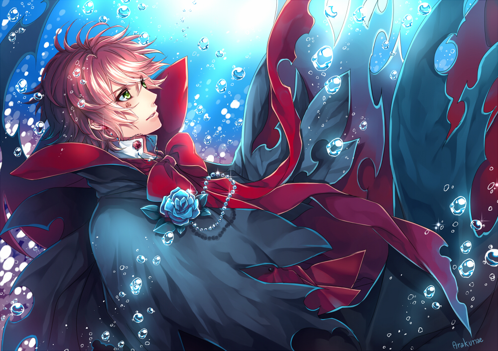 10s, 1boy, arakunae, bad_id, bad_pixiv_id, cape, diabolik_lovers, earrings