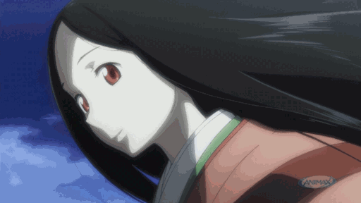 10s, animated, animated_gif, black_hair, brown_eyes, brown_hair, bug, death