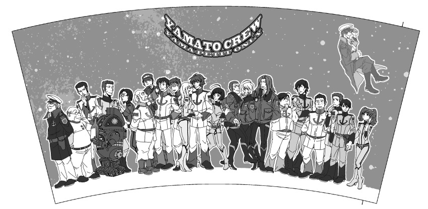 10s, aihara_yoshikazu, analyzer_(uchuu_senkan_yamato), enomoto_isami, everyone, harada_makoto, highres, hirata_hajime