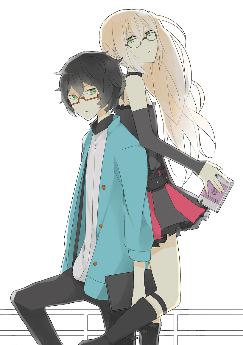 10s, 2boys, bad_id, bad_pixiv_id, bare_shoulders, dual_persona, gatchaman, gatchaman_crowds