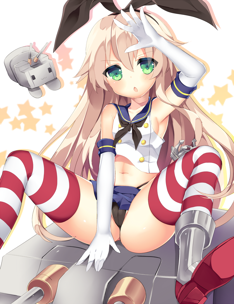 10s, 1girl, :o, black_panties, blonde_hair, blush, boots, elbow_gloves