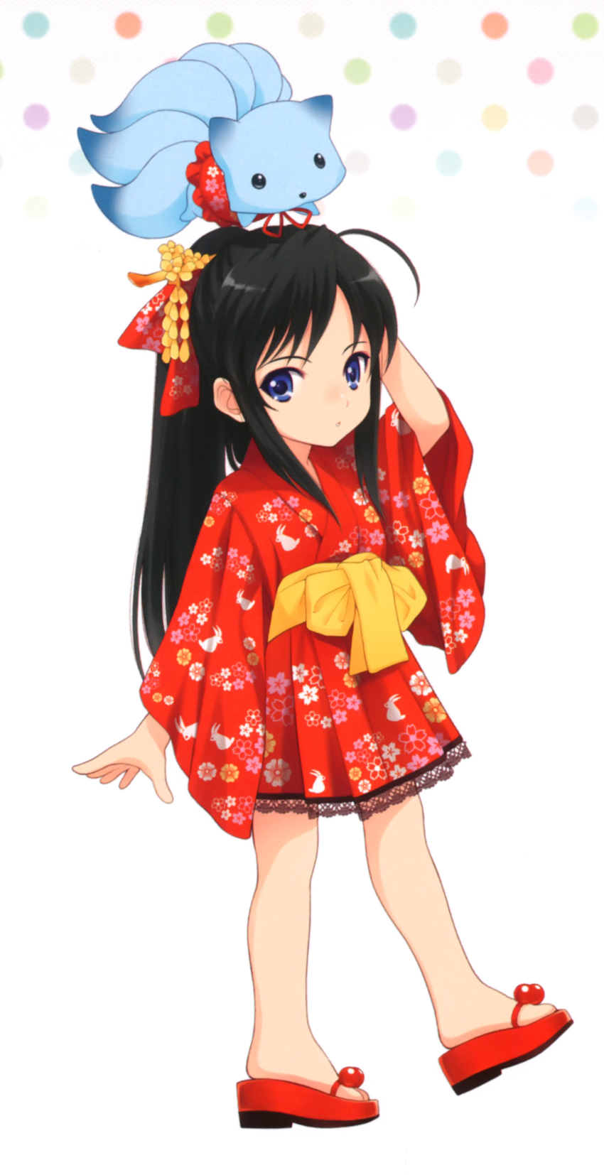 10s, absurdres, ahoge, amatsuka_mizuki, baby_princess, black_hair, blue_eyes, child