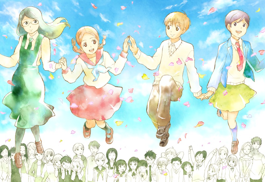 00s, 6+boys, 6+girls, :d, annotation_request, aoi_hana, ariga_makoto, bad_id