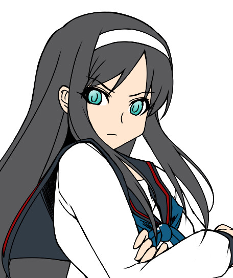 00s, blue_eyes, long_hair, mako_(artist), school_uniform, screencap, serafuku, tohno_akiha