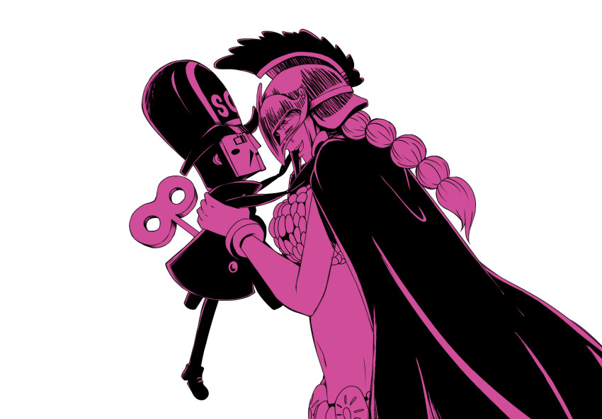 1boy, 1girl, armor, cape, crying, dressrosa, gladiator, happy