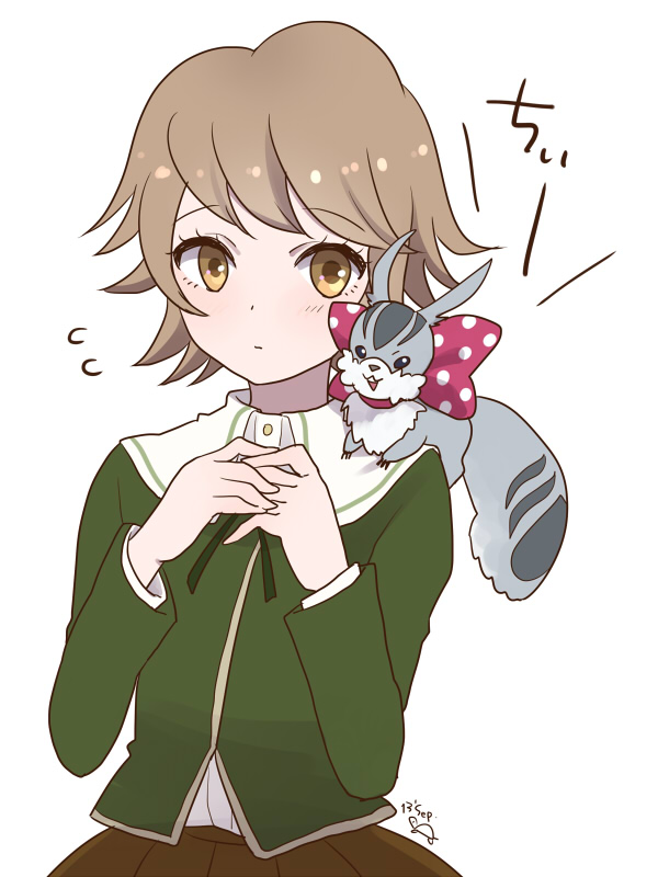 10s, 1boy, animal, brown_eyes, brown_hair, danganronpa_(series), danganronpa:_trigger_happy_havoc, fujisaki_chihiro