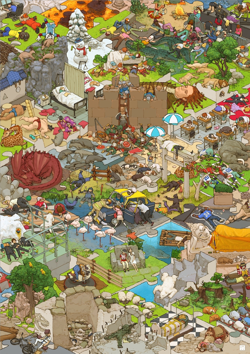 00s, 6+boys, 6+girls, alligator, american_football_uniform, arabian_clothes, band_(music), baseball_cap