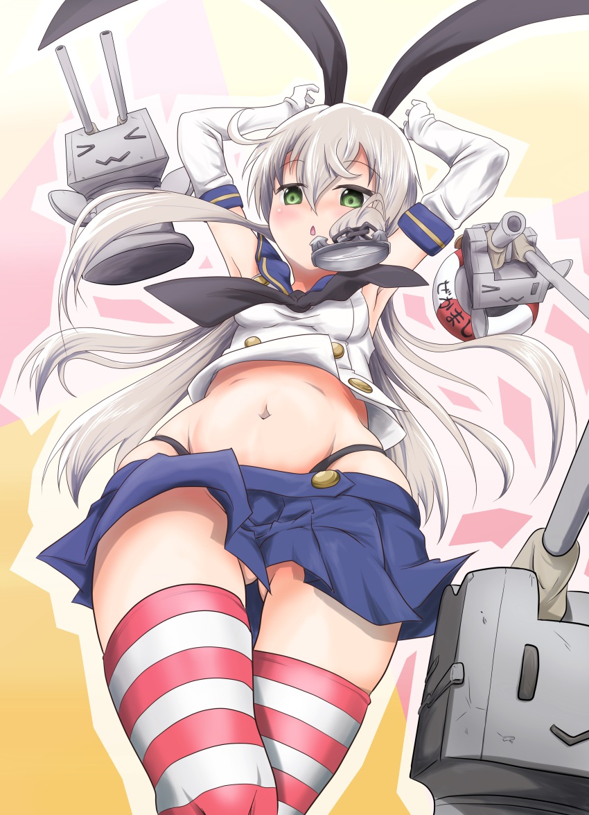 >_<, 10s, 1girl, absurdres, anchor, asm_(iambros), black_panties, blonde_hair