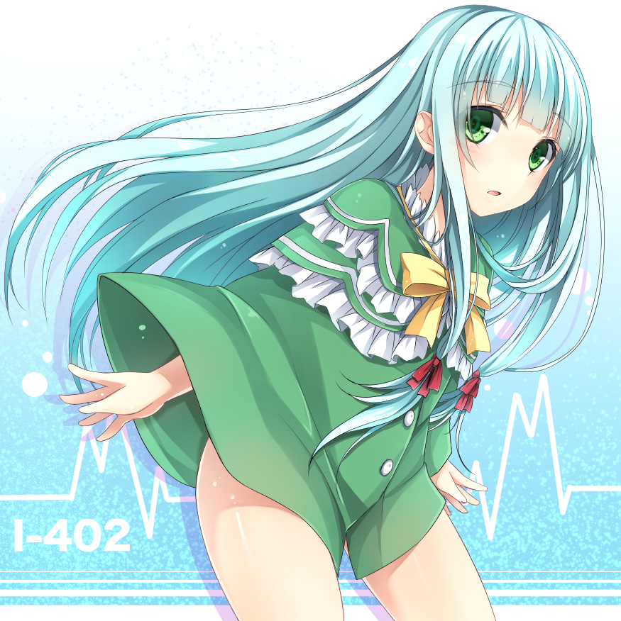 10s, 1girl, aoki_hagane_no_arpeggio, blue_hair, character_name, coat, female_focus, green_eyes