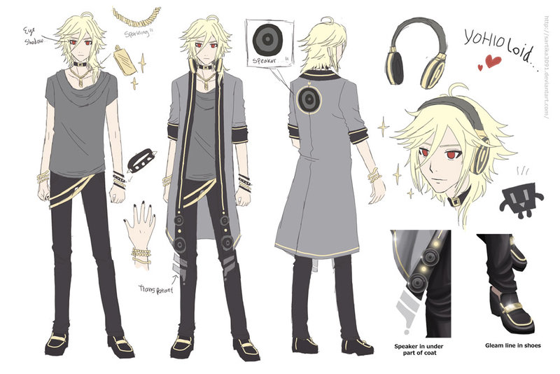 1boy, blonde_hair, cubi, headphones, jewelry, male_focus, nail_polish, red_eyes