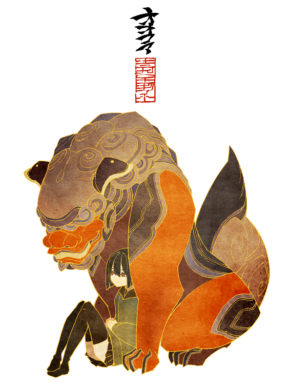 1girl, bad_id, bad_pixiv_id, black_hair, black_thighhighs, brown_eyes, female_focus, hood