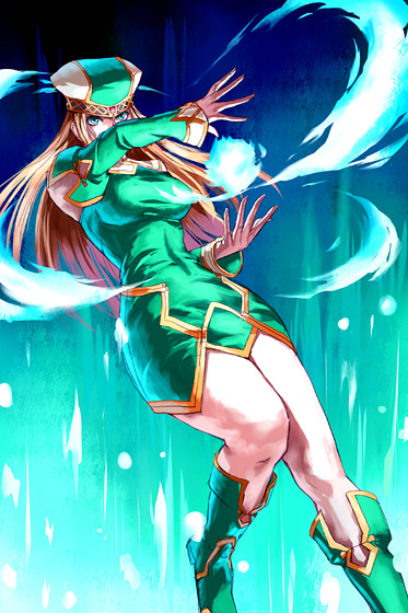1girl, akito, aura, blonde_hair, boots, female_focus, freya_(valkyrie_profile), green_boots