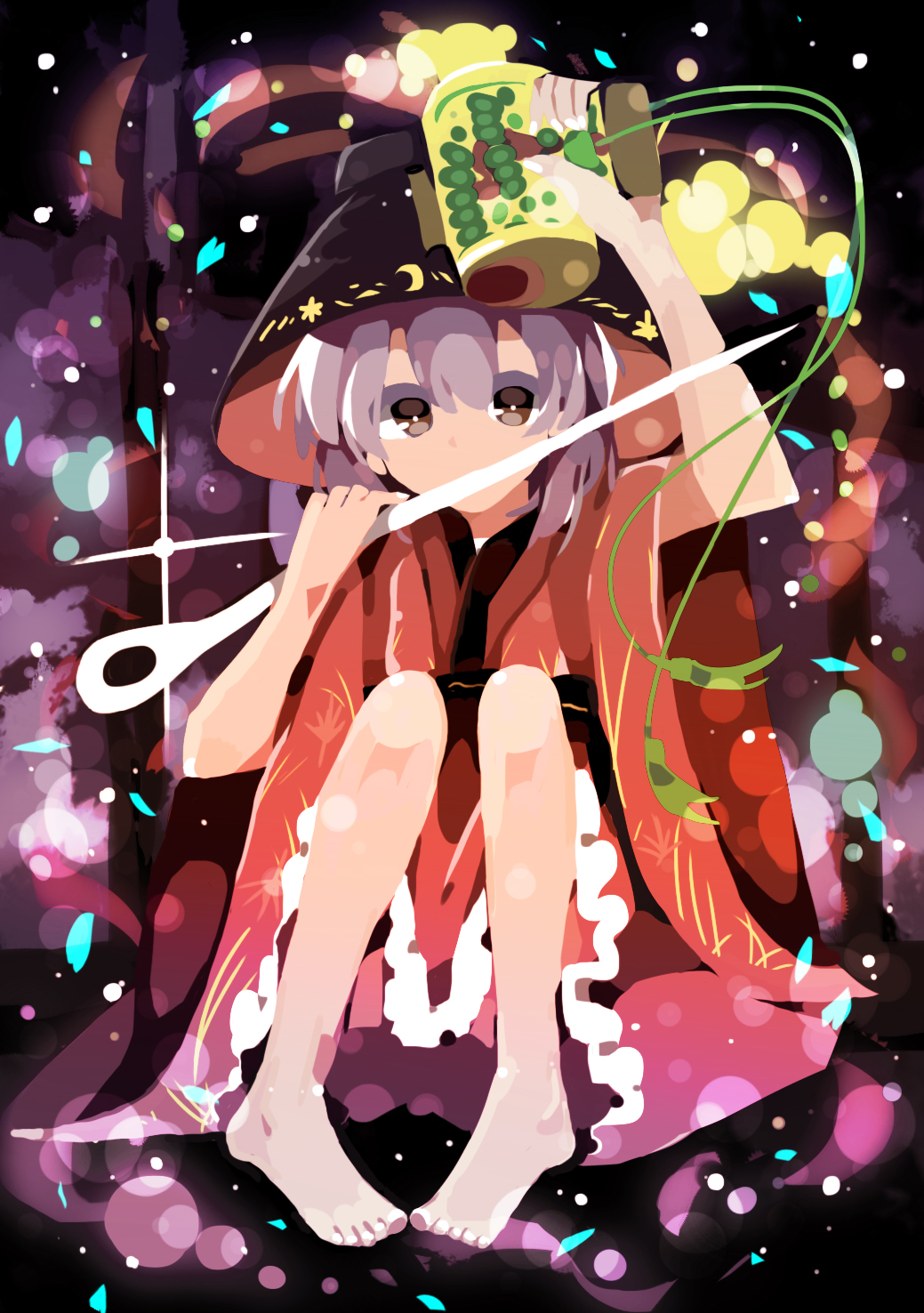 1girl, bad_id, bad_pixiv_id, bowl, hat, hazuki_shino, highres, japanese_clothes
