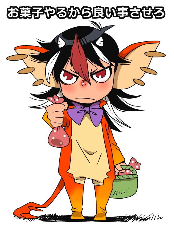 1girl, black_hair, blush, candy, capcom, cosplay, crossover, female_focus